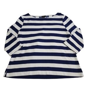 Ann Taylor 3/4 Sleeve Striped Top, Size M